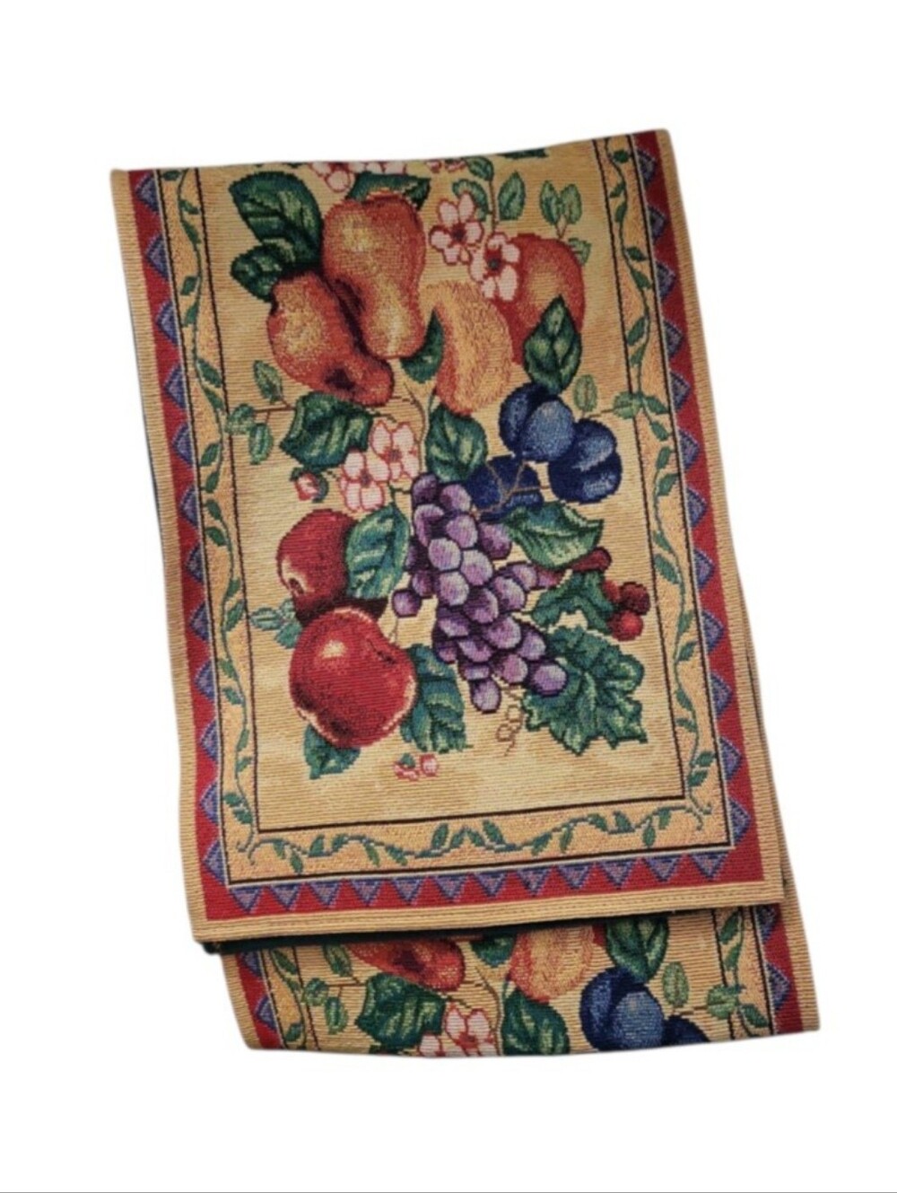 Vintage Fruit & Floral Tapestry Table Runner